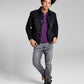 Men's Denim Sherpa Trim Trucker Jacket