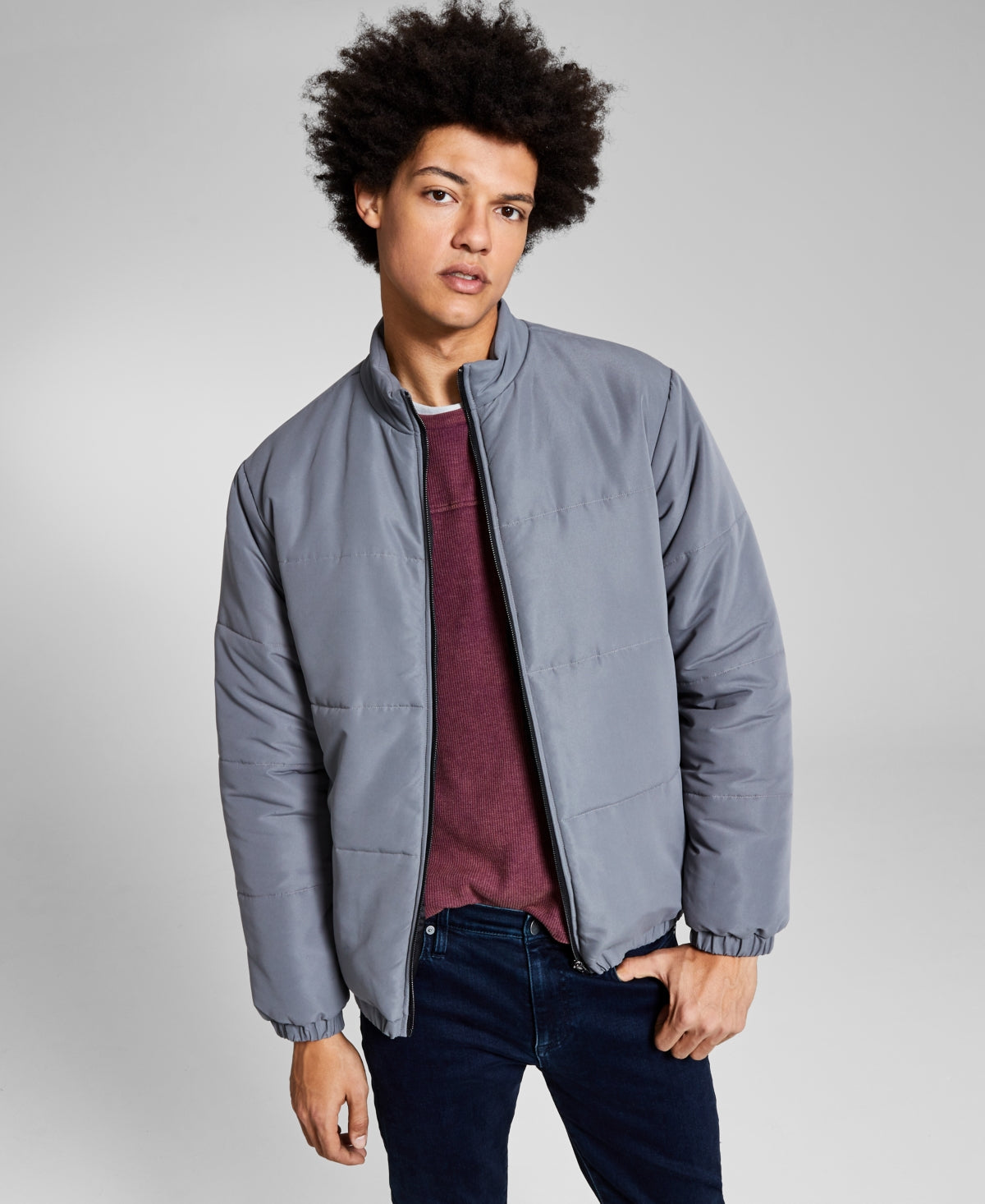And Now This Mens Short Cold Weather Puffer Jacket