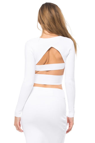 Kendall + Kylie - Top curto compacto de manga comprida