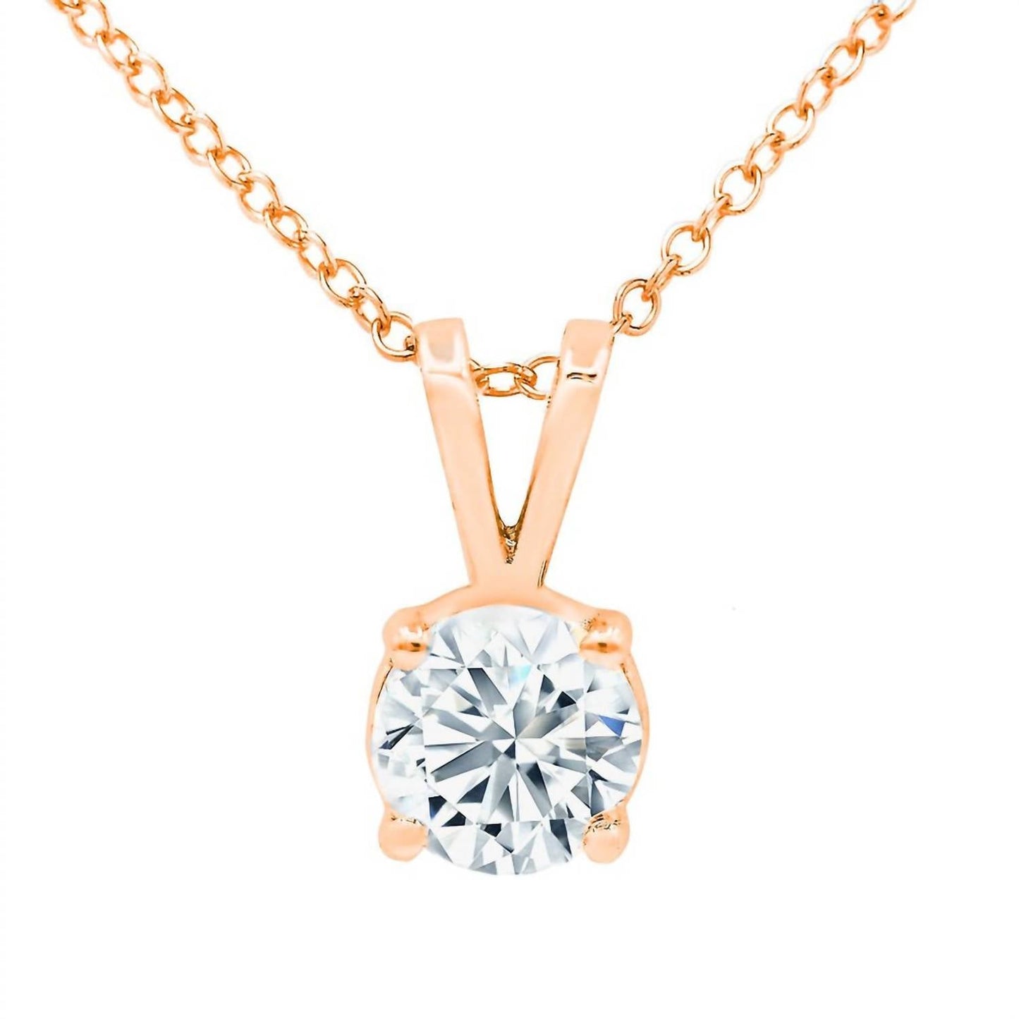 Diana M Jewels - 14kt 1.50 Cts Lab Grown Diamond Solitaire Pendant 16" Necklace