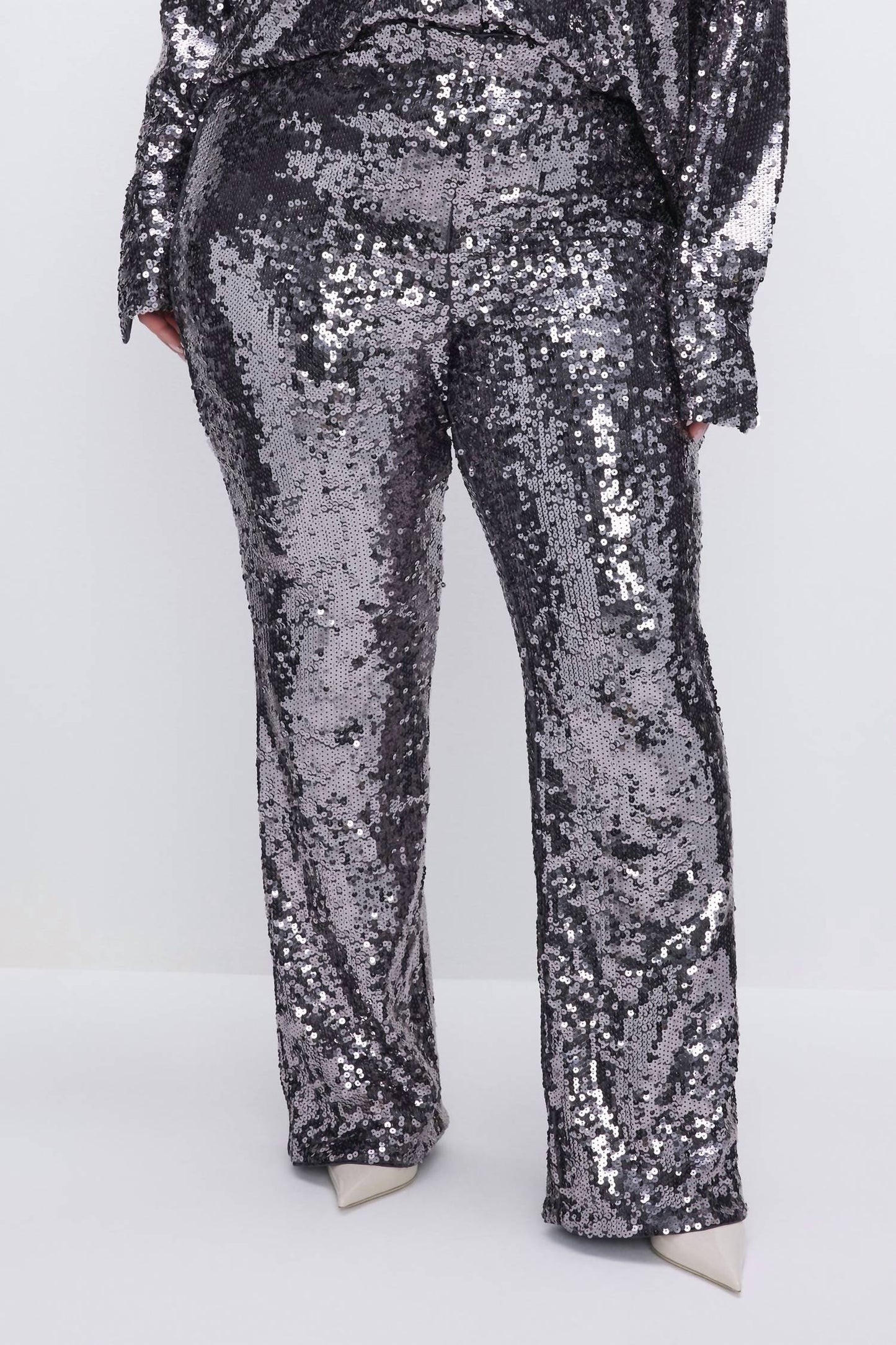 Good American - SEQUIN WIDE LEG PANTS