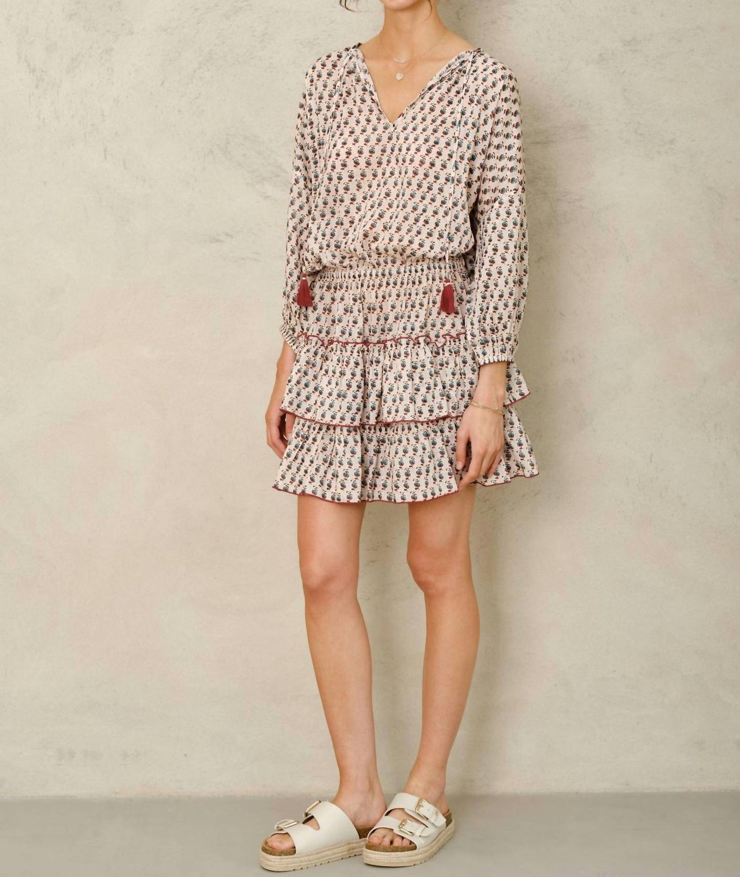M.A.B.E. - Devi Print Long Sleeve Dress