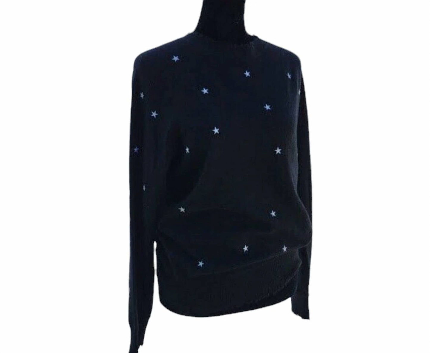 Aqua - Women's Turtleneck Cashmere Stars Sweater