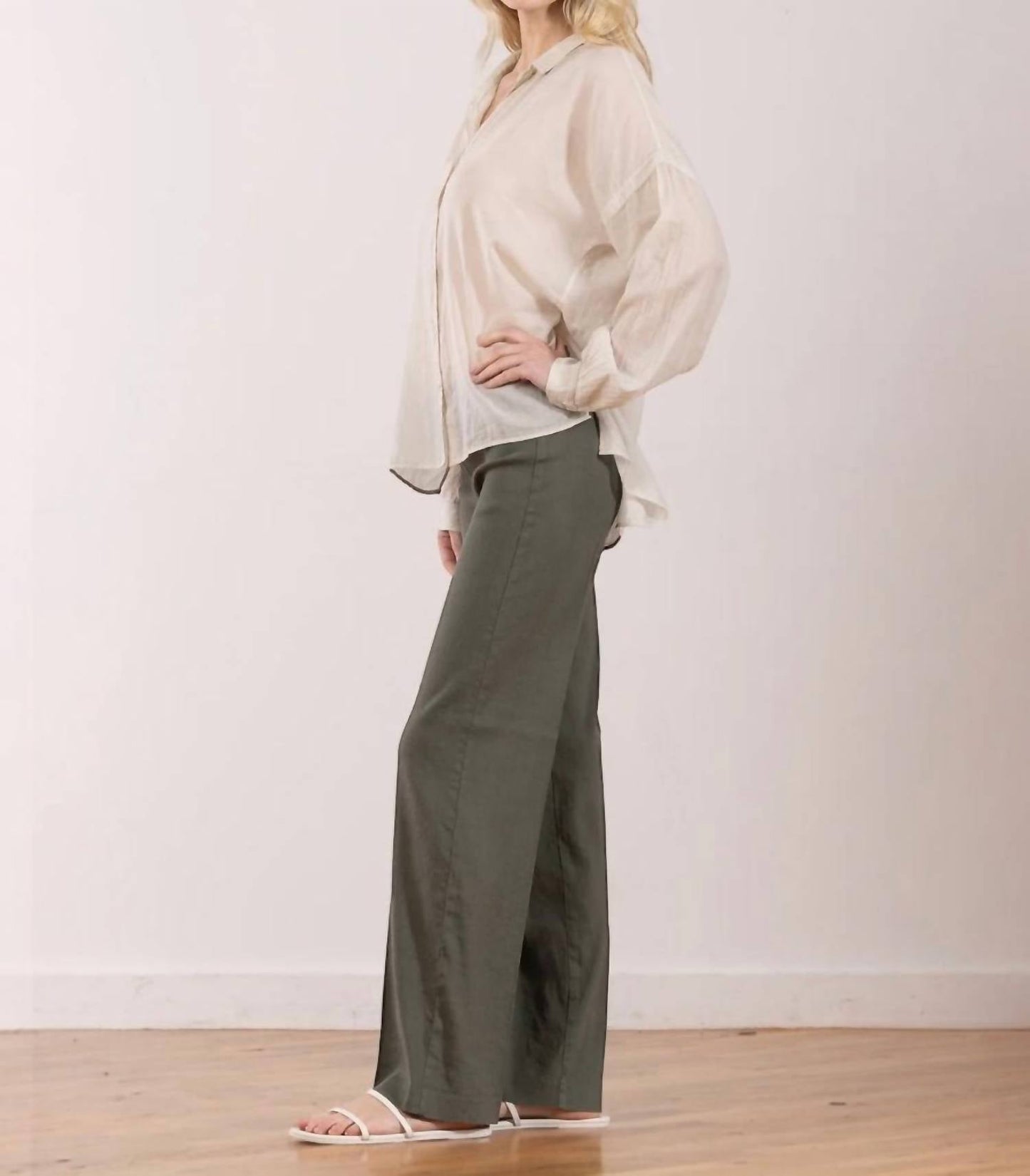Avenue Montaigne - Flavia Linen Palazzo-style Pants