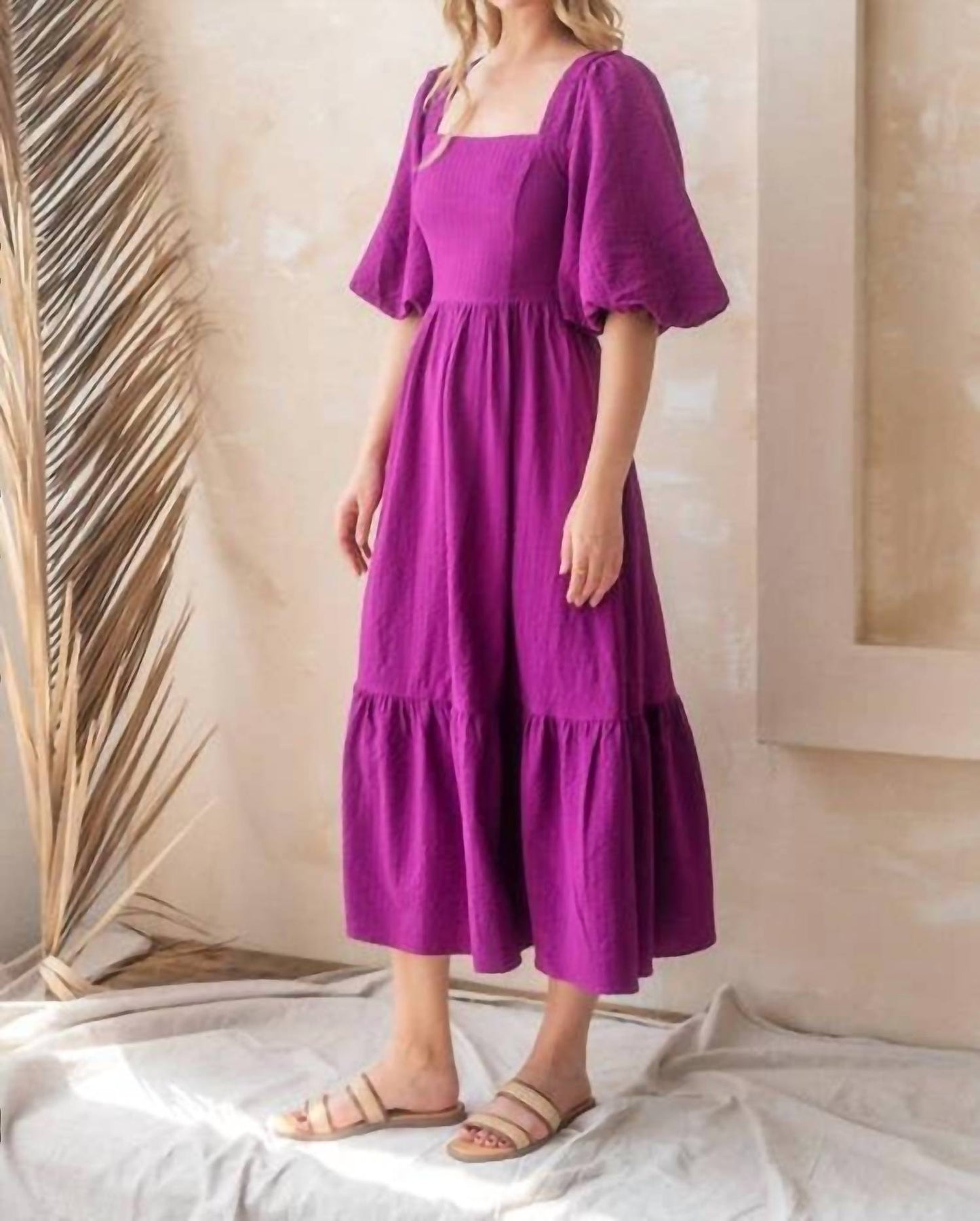Oddi - Orchid Puff Midi Dress