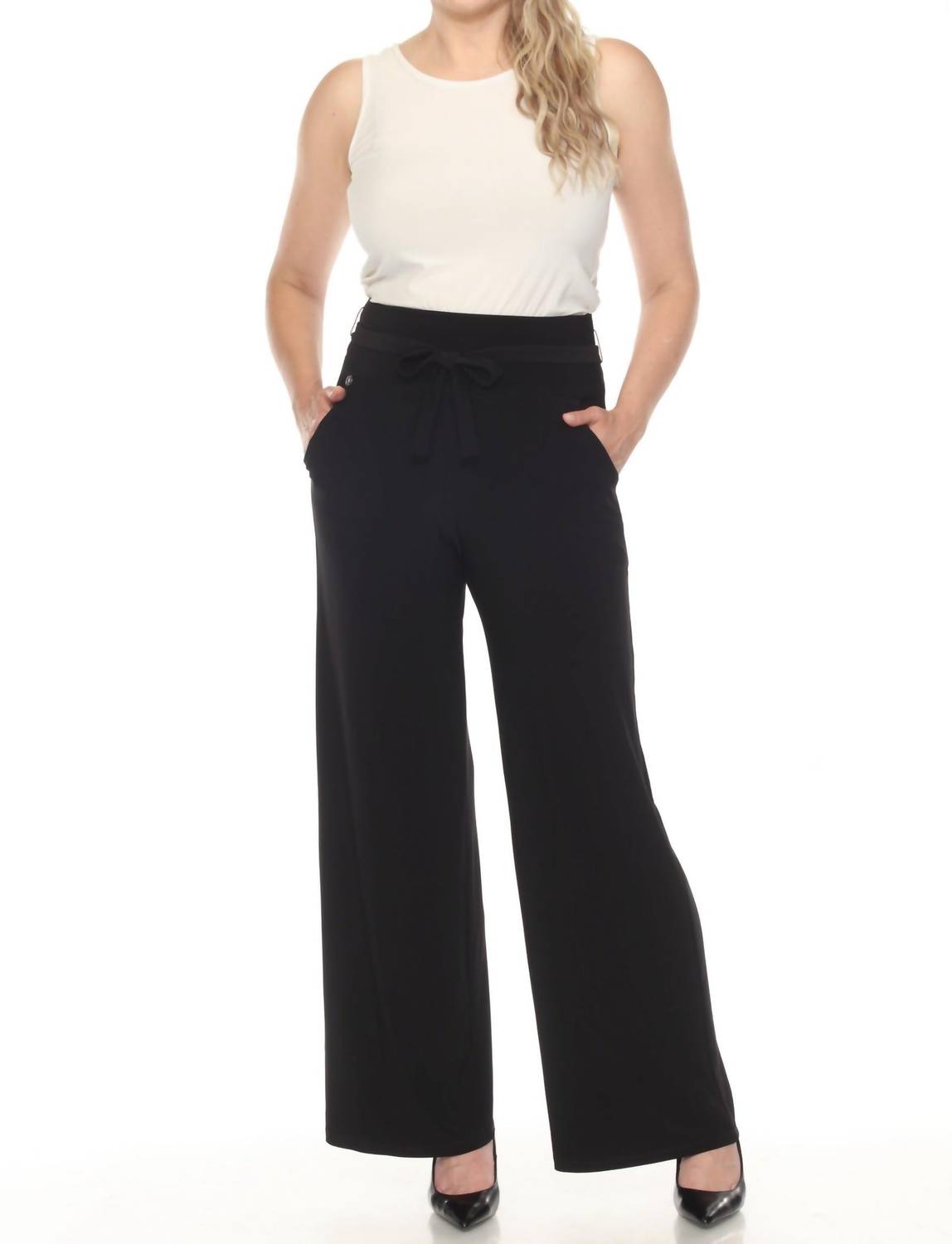 Joseph Ribkoff - Belted Pull On Wide Leg Pants