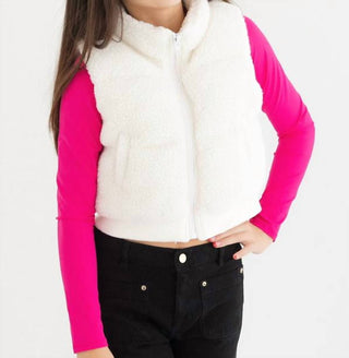 Love Daisy - Colete Puffer Peludo