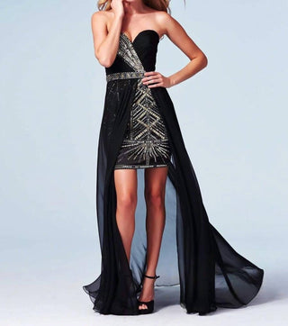 Mac Duggal - Vestido de baile alto e baixo com sobressaia