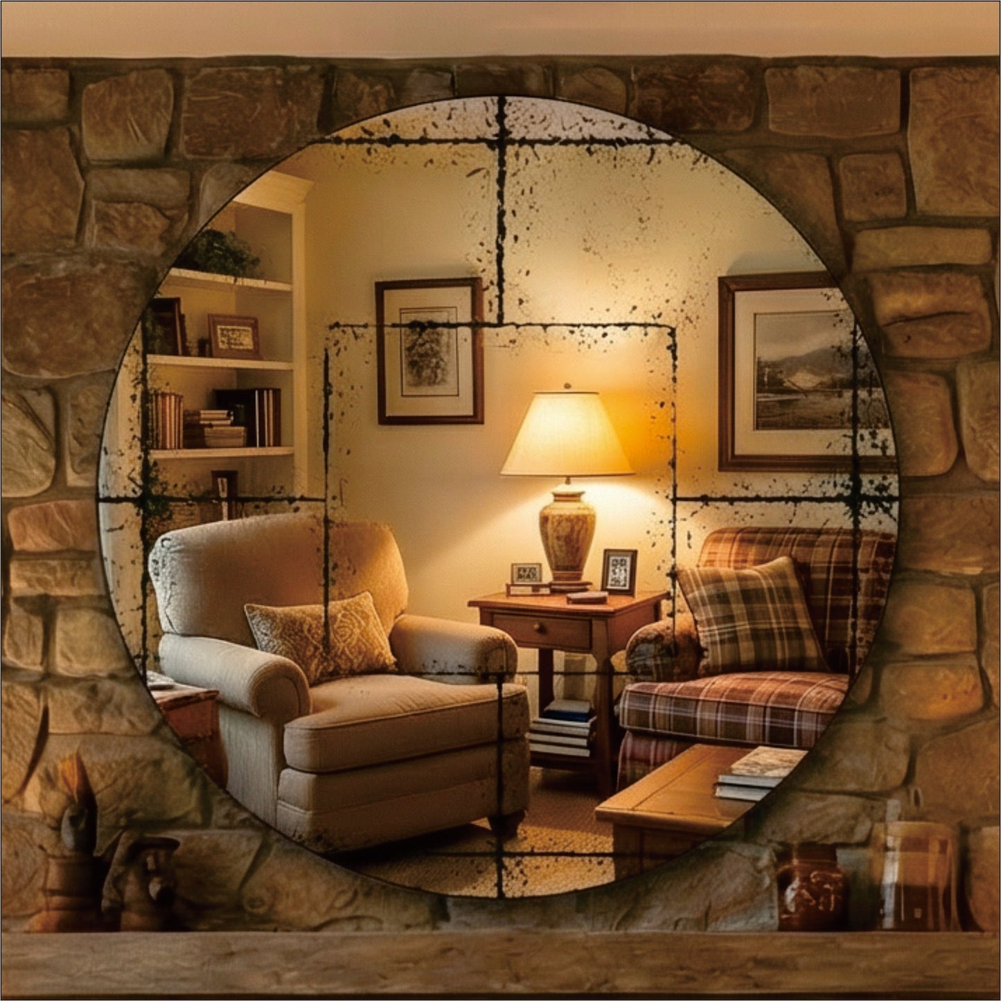 Round Wall-Mounted Mirror