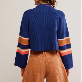 Free People - Conjunto Greta Listrado Meio Zíper
