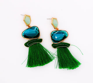 Brincos de pedras preciosas brilhantes esmeralda – Brincos de cristal para mulheres