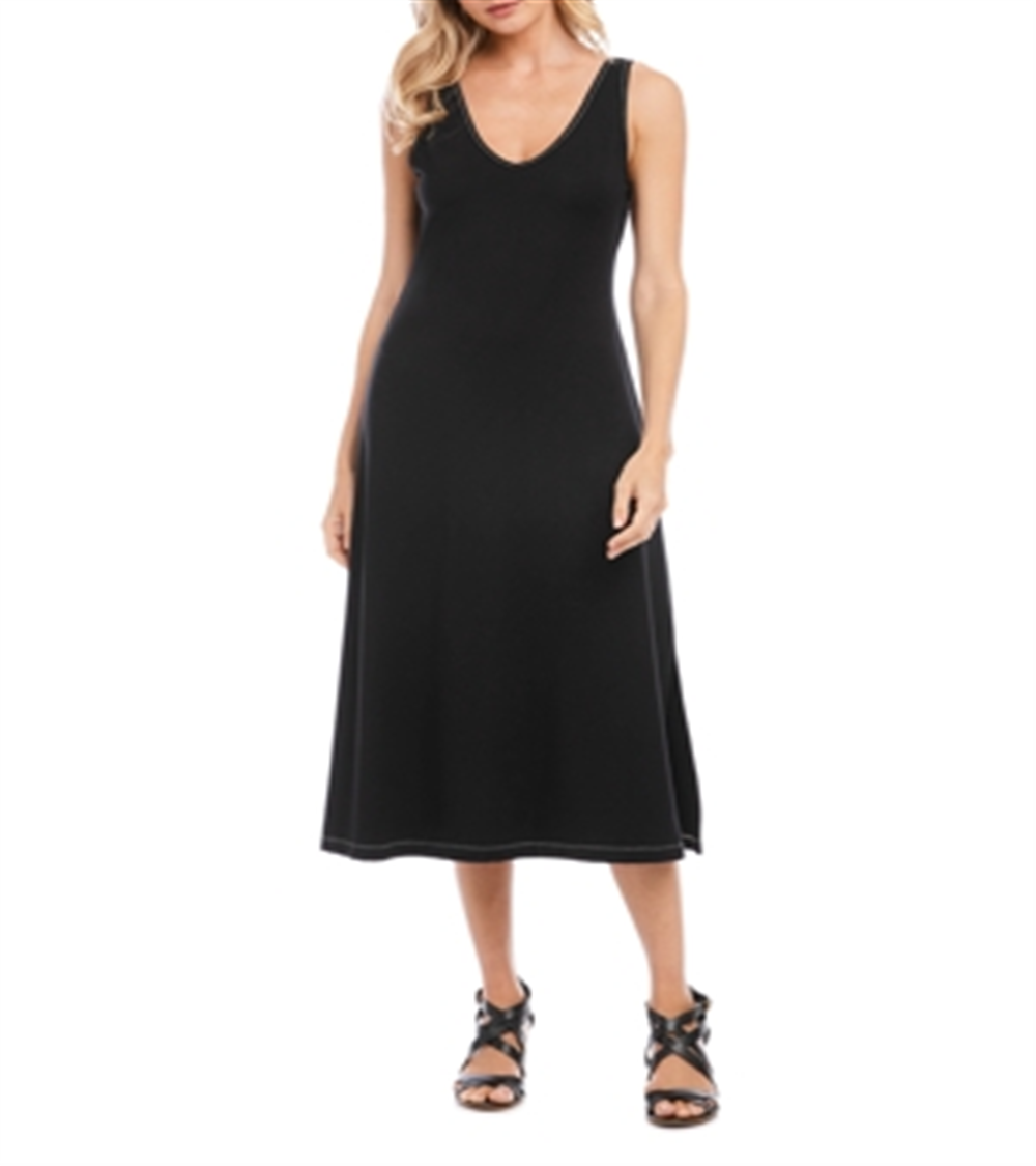 Vestido midi Karen Kane Brigitte Strolling, preto, tamanho XS