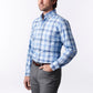 Camisa casual xadrez Ledbury The Guyton azul clássica