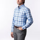 Camisa casual xadrez Ledbury The Guyton azul clássica