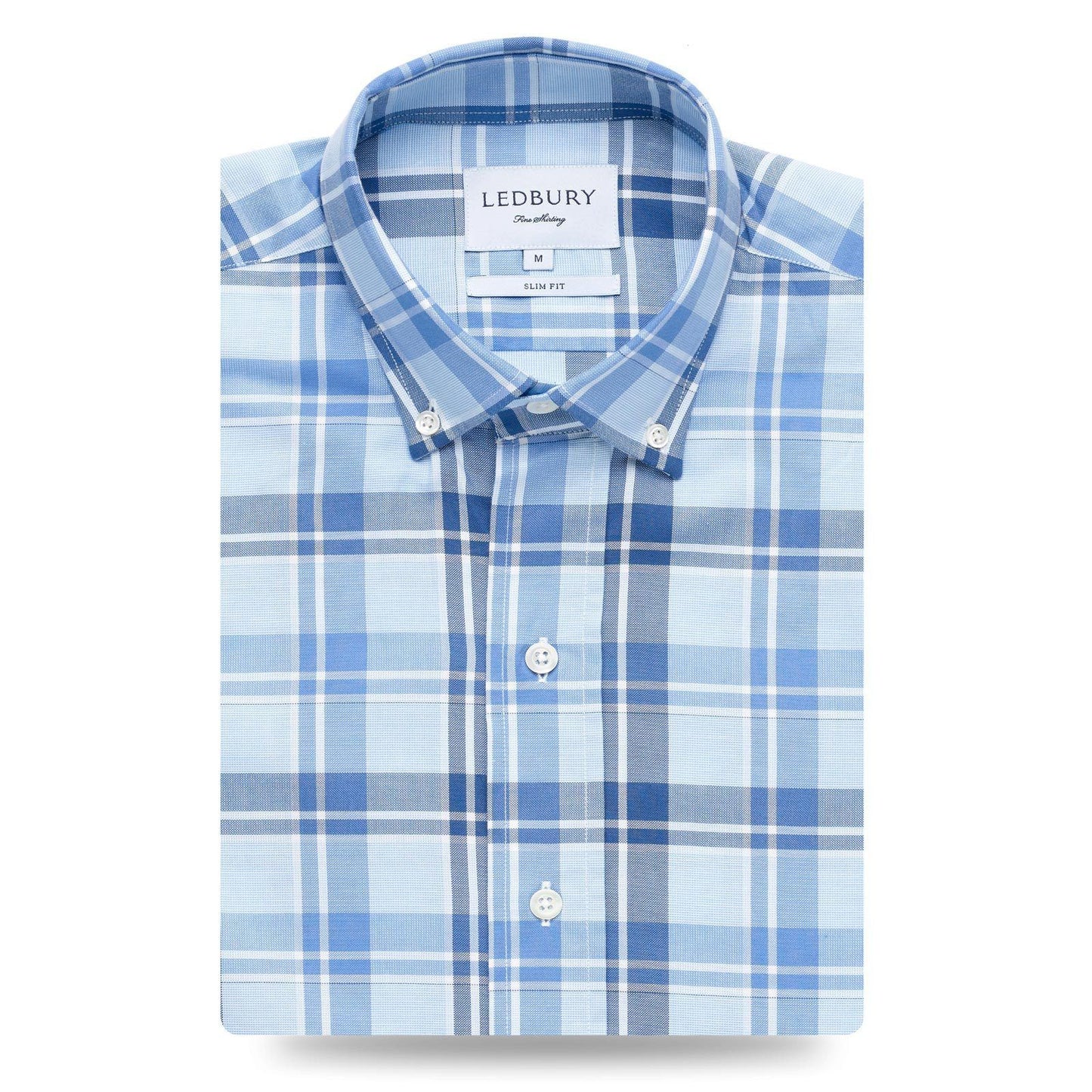 Camisa casual xadrez Ledbury The Guyton sob medida azul