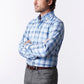 Camisa casual xadrez Ledbury The Guyton sob medida azul