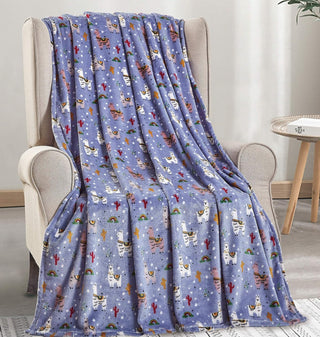 Soft Fleece Throw Blanket 50x60 – Lightweight Cozy Bed Couch Sofa Blanket for All Seasons