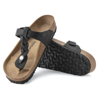 Birkenstock - Sandália feminina Gizeh Braid em couro oleado
