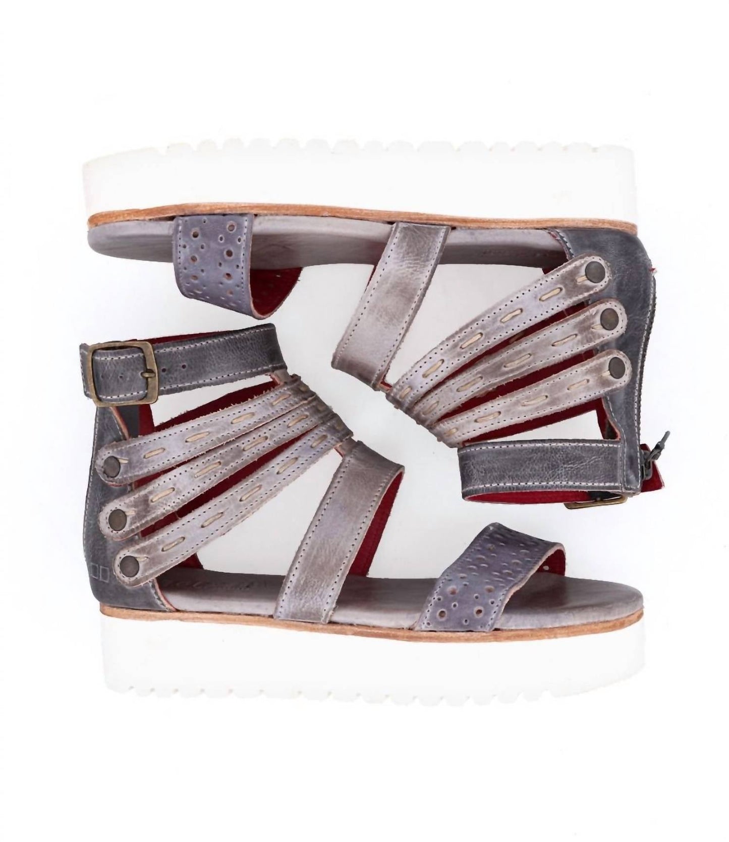 Bedstu - Women's Leather Zipper Platforms Sandals Shoes