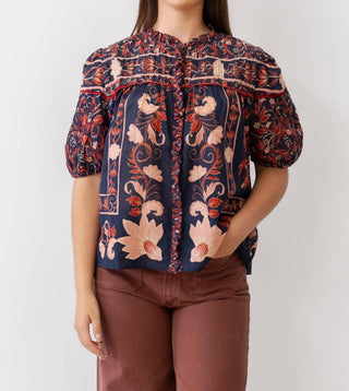 Farm Rio - Puff-sleeve Button Down Blouse