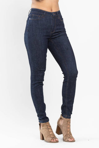 Judy Blue - Calça jeans skinny com bolsos de cintura alta e bordado