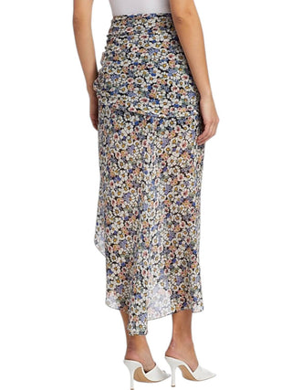 Veronica Beard - Saia midi floral de seda Lucien