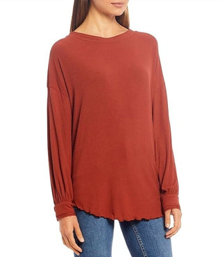 Free People - Blusa grande Shimmy Shake com costas abertas