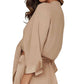 Milio Milano - Three Quarter Sleeve Drapy Tie Top