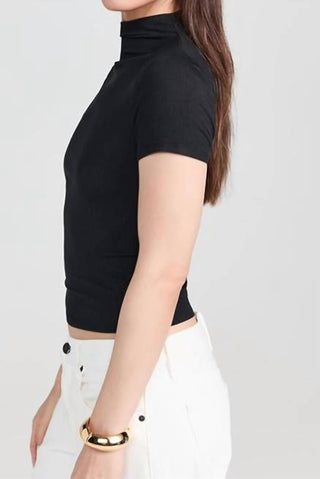 Paige - Blanche Short Sleeve Mock Neck Top