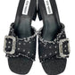 Steve Madden - Block Heel Studs Denim Sandals