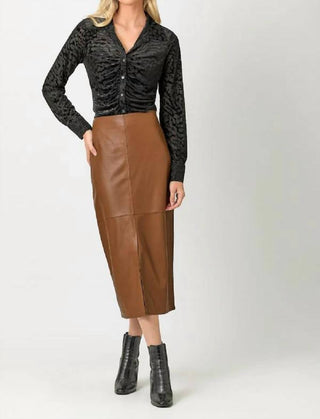 Mystree - Faux Leather Pencil Skirt