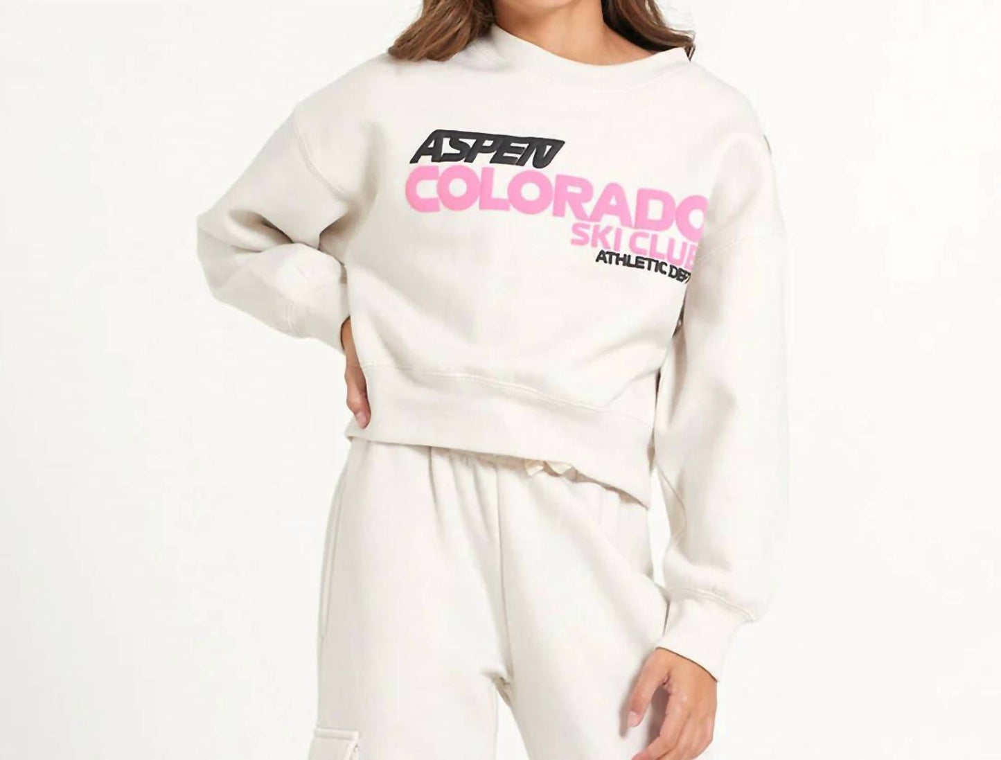 Vintage Havana - Aspen Ski Club Puff Crewneck Sleeve