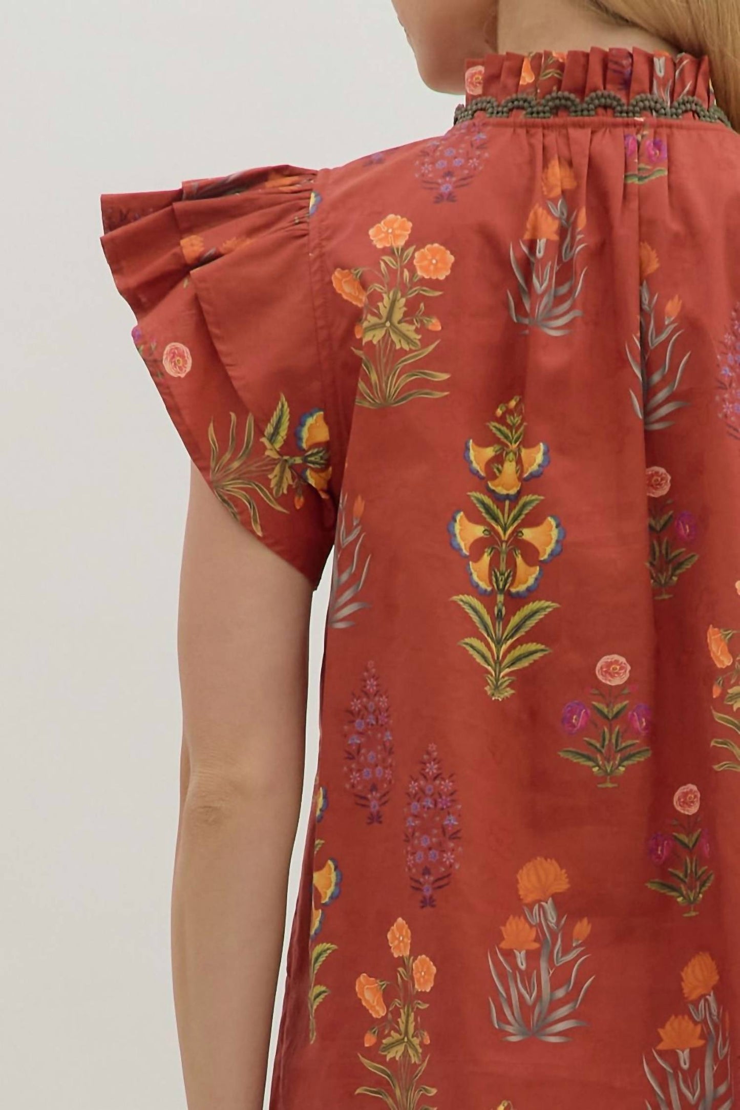 Entro - Brick Floral Top