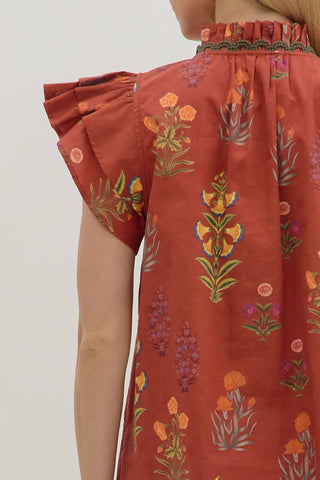 Entro - Brick Floral Top