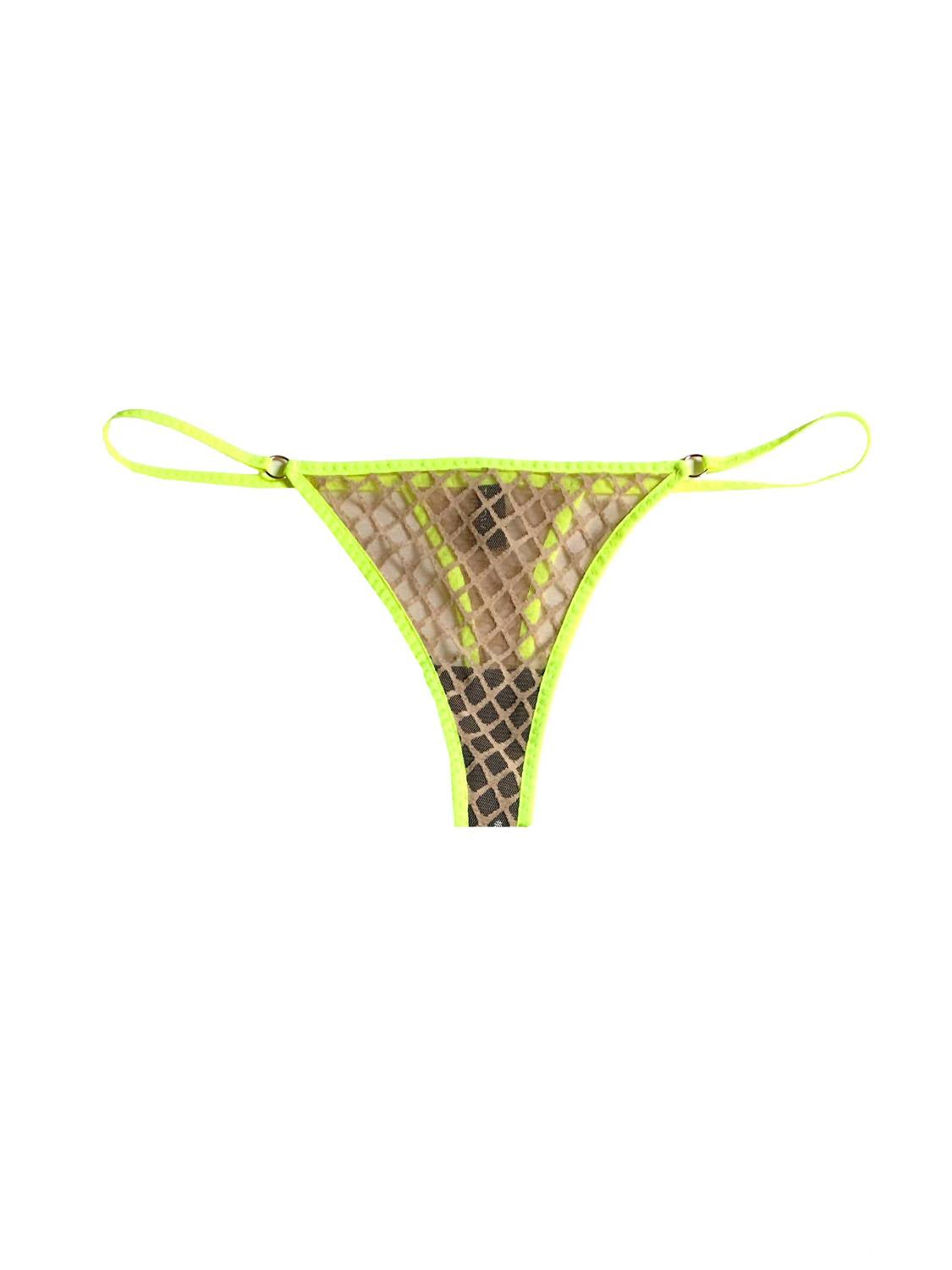 Titov - Women's Natasha Mesh Thong With Neon Trim