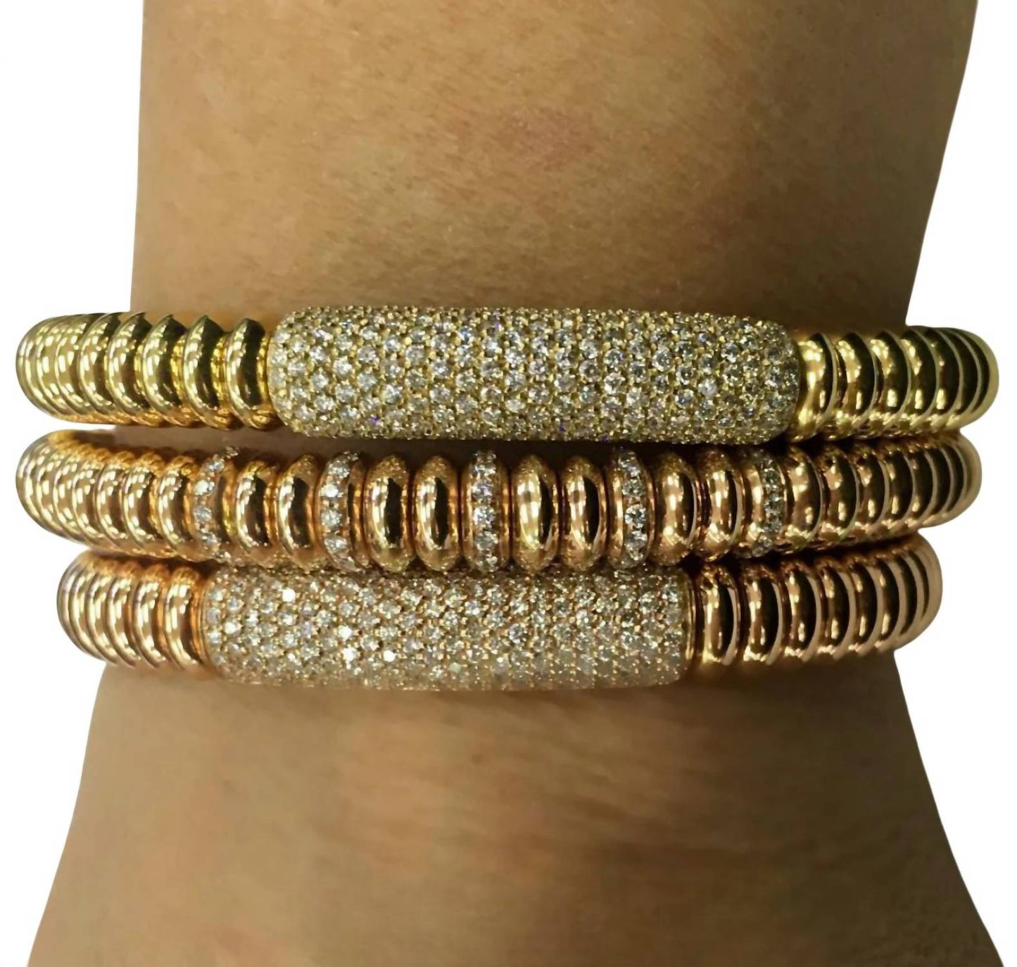 Normani - Women's Ribbed Diamond Stretch Bracelet