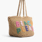 America & Beyond - Women's Beach Please Beaded Macrame Jute Tote