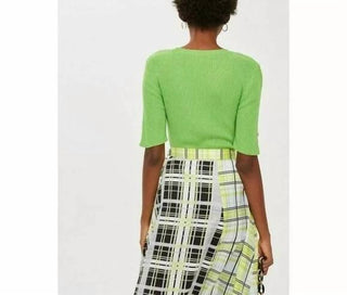 Topshop - Saia midi xadrez assimétrica