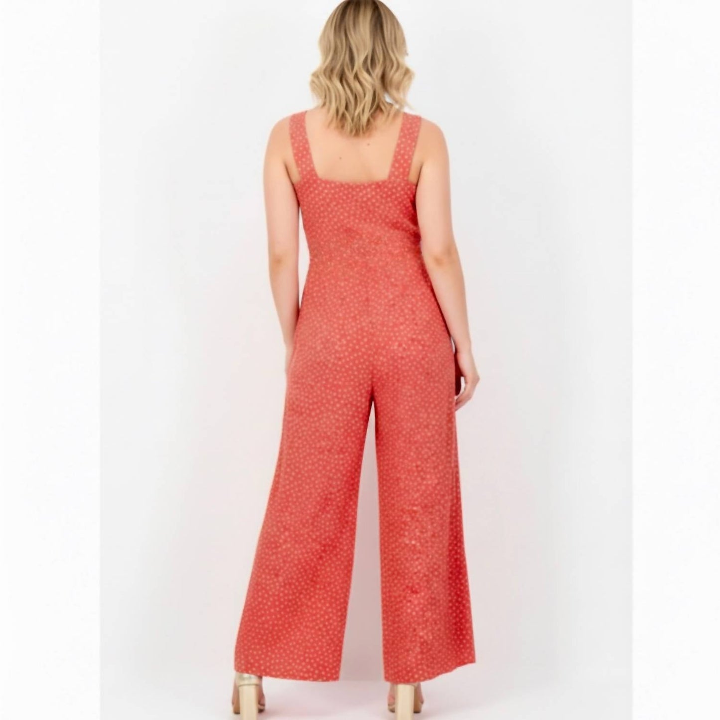 41 Hawthorn - Polka Dot Wide Leg V-neck Jumpsuit