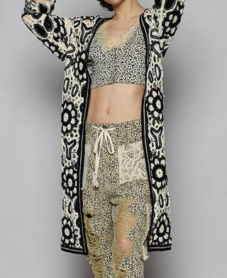 Pol - Cardigan com detalhe em crochê