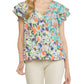 Entro - Mixed Print Surplice Top