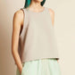 Kaarem - Fennel Sleeveless Back V Cropped Top