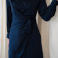 Mima Rosso - Faux Wrap Shirt Dress