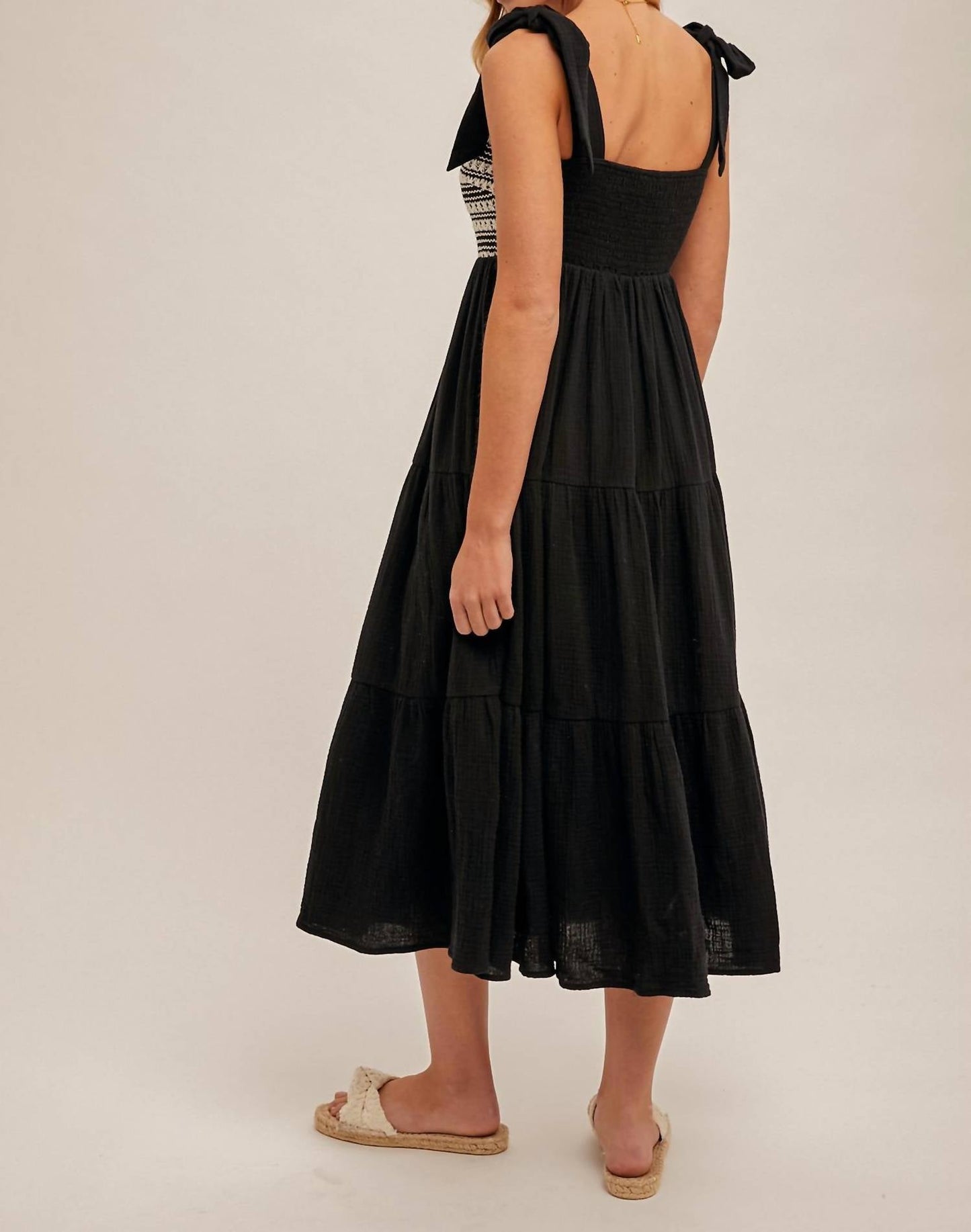 Hem & Thread - Crochet Front Shoulder Tie Dress
