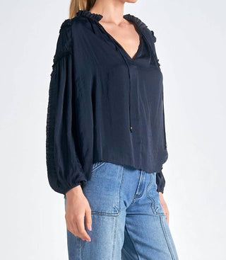 Elan - Blusa com decote em V e detalhe franzido