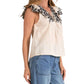 Elan - Embroidered Flutter Top