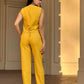 A.C.G. Los Angeles - High Waisted Casual Pants & Dressy Vest Set with 2 Buttons