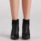 Qupid - Women's Western Chic Block Heel Booties