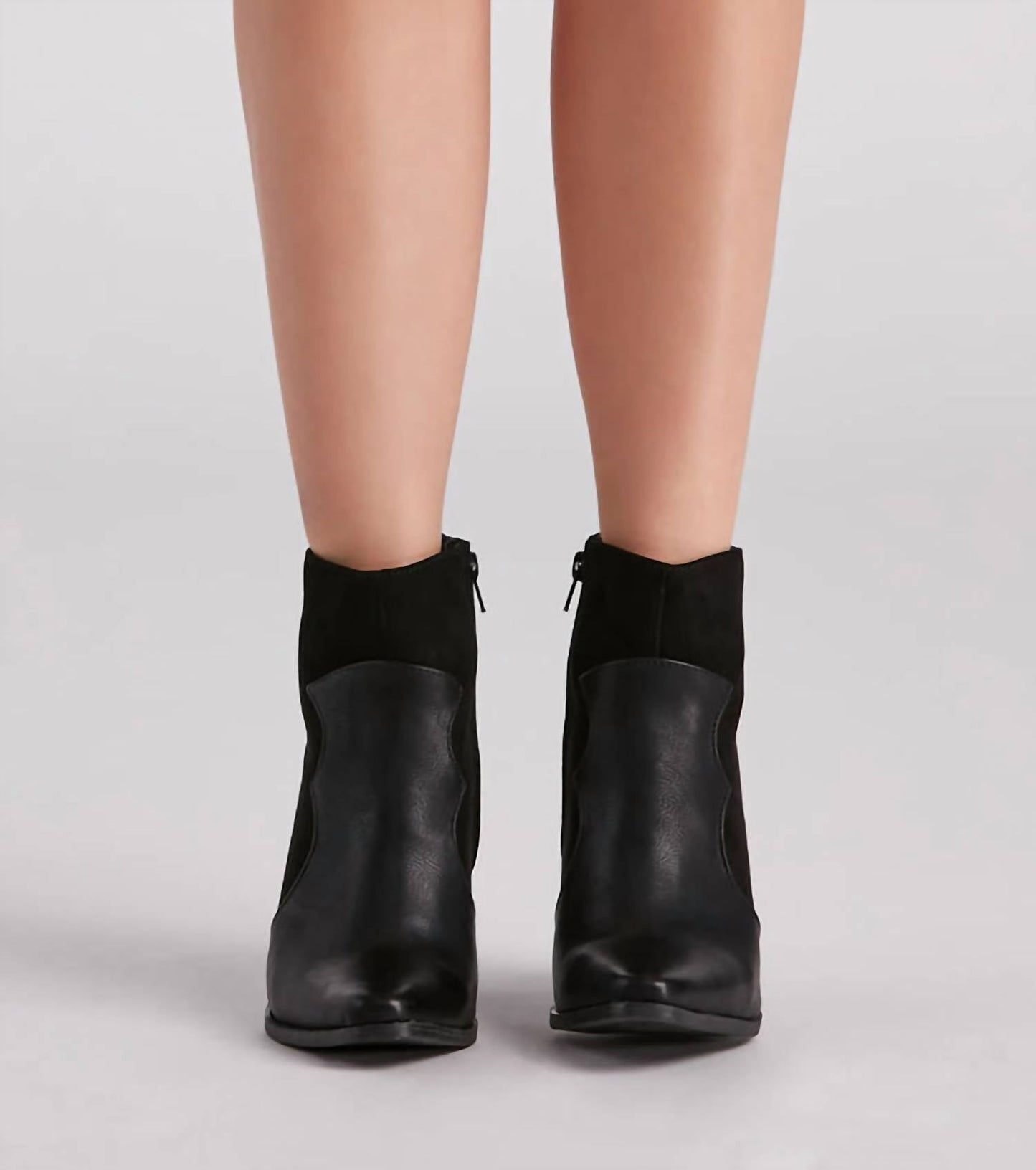 Qupid - Women's Western Chic Block Heel Booties