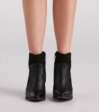 Qupid - Botas femininas de salto bloco estilo western chic